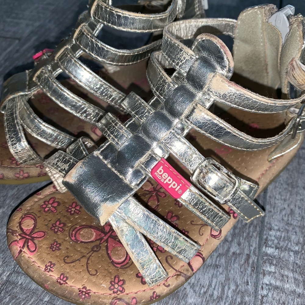 Beppi Silver Gladiator Sandals